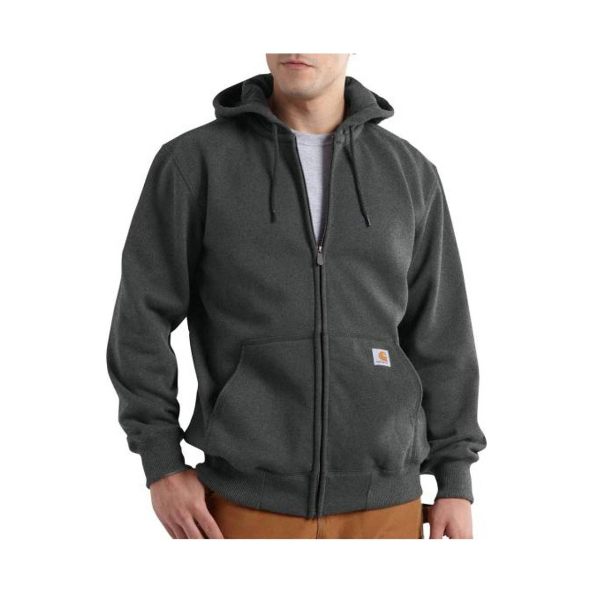 Carhartt Men's Rain Defender Paxton Heavyweight Hooded Zip-Front Sweatshirt - Carbon Heather