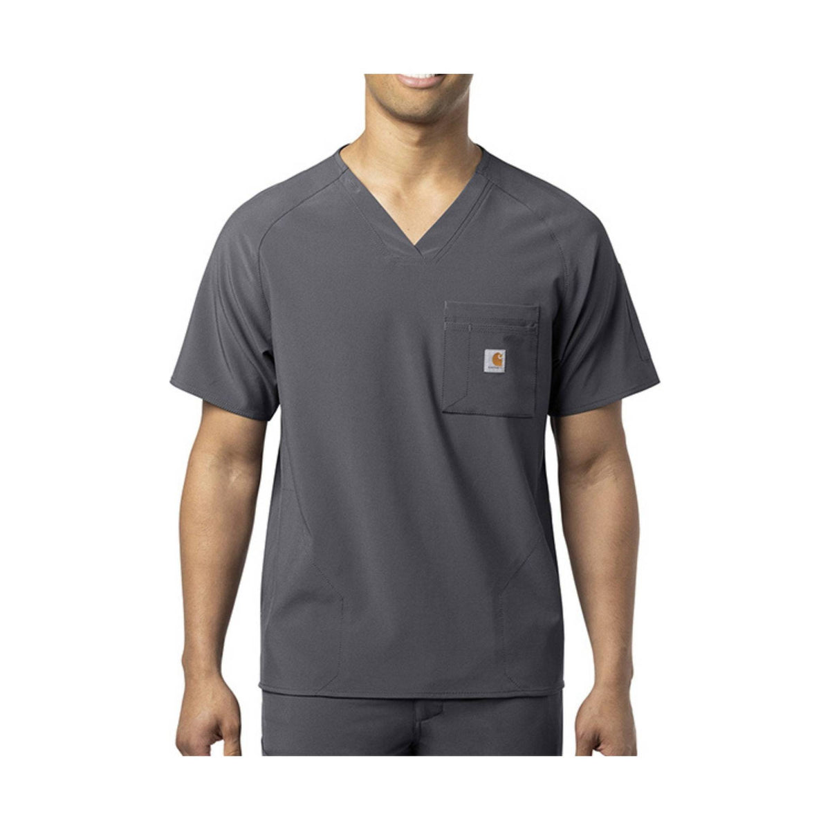Carhartt Men's Ripstop Chest Pocket Scrub Top - Pewter