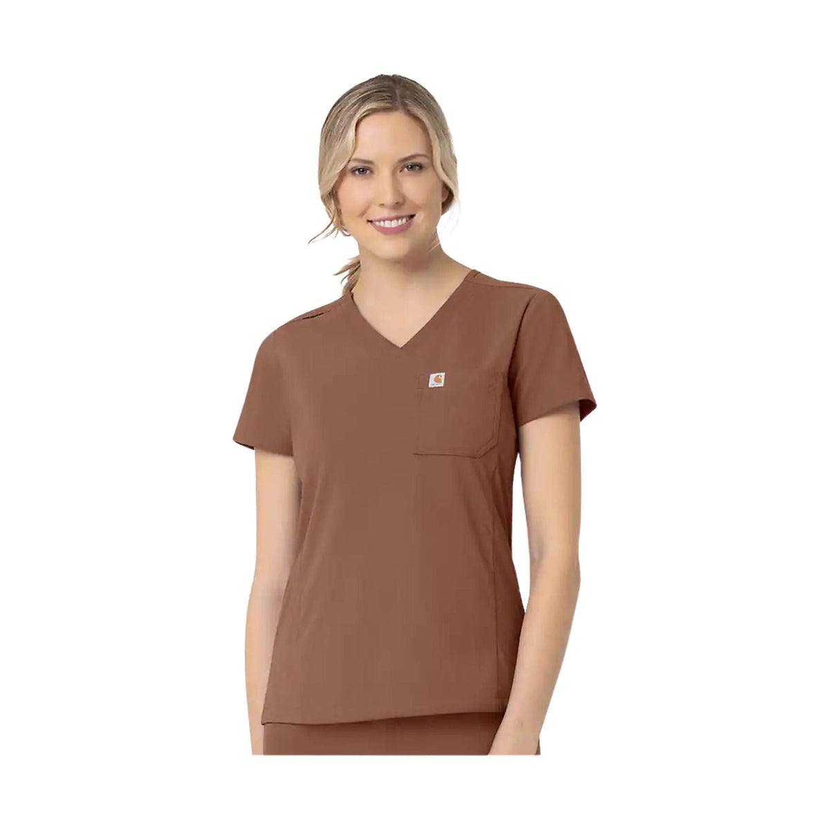 Carhartt Women's Modern Fit Tuck In Scrub Top - Nutmeg