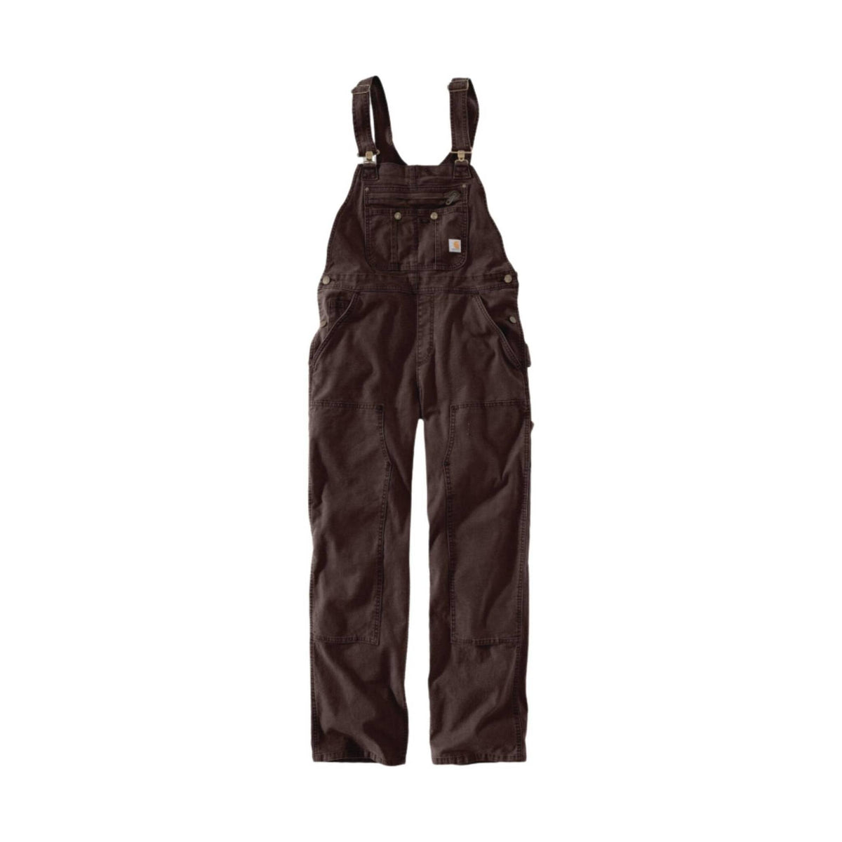 Carhartt Women's Rugged Flex Loose Fit Canvas Bib Overall - Dark Brown - ONLINE STORE CREDIT/EXCHANGE ONLY