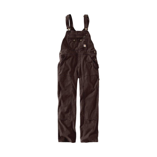 Carhartt Women's Rugged Flex Loose Fit Canvas Bib Overall - Dark Brown - ONLINE STORE CREDIT/EXCHANGE ONLY