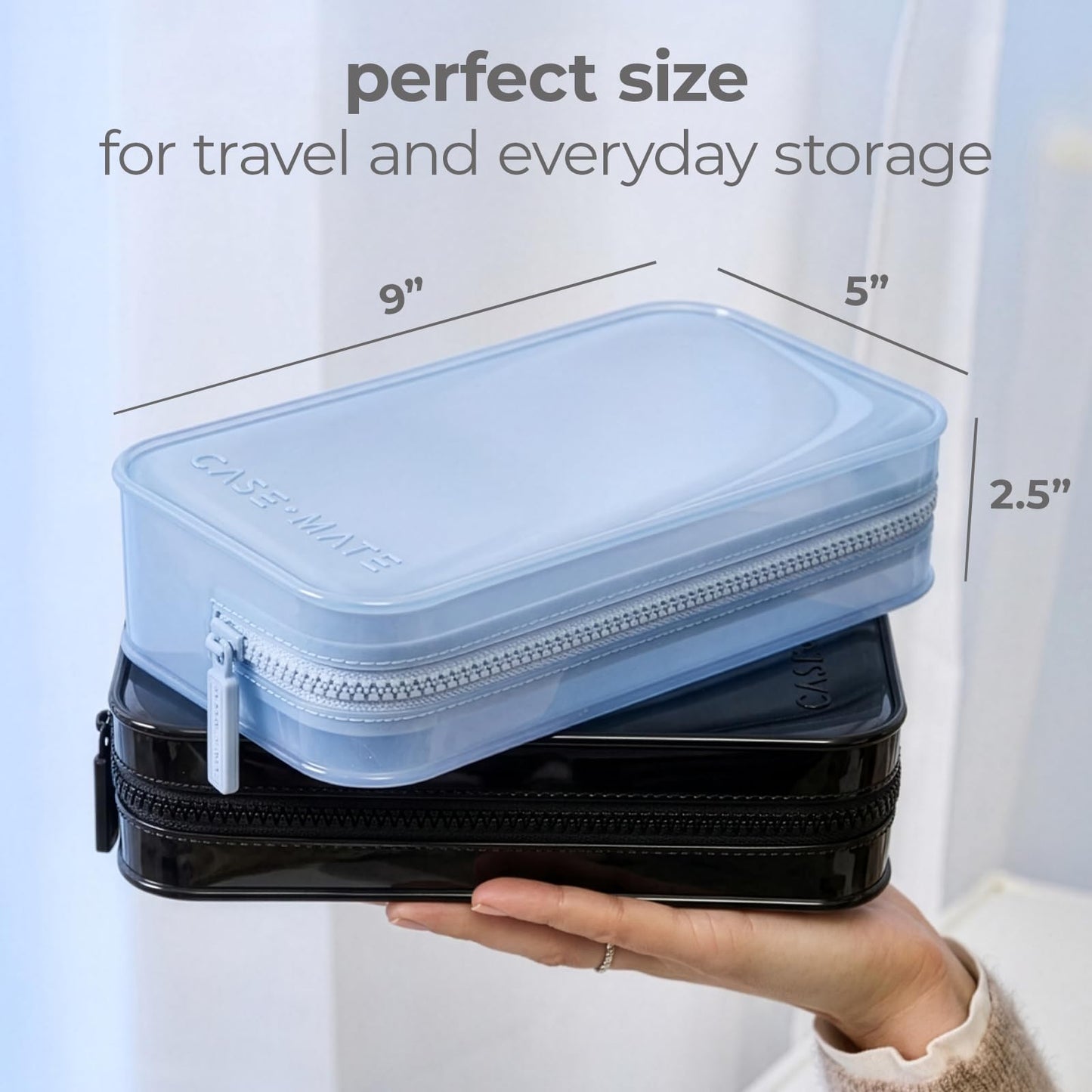 Case-Mate Jelly Makeup Bag - Waterproof Zipper Pouch - Midnight Black