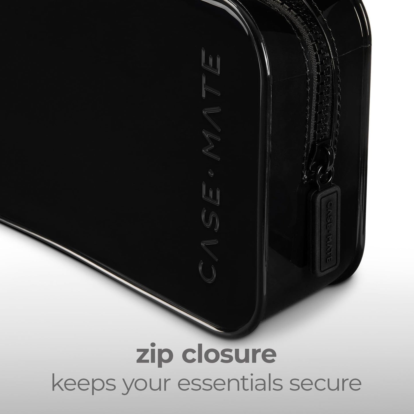 Case-Mate Jelly Makeup Bag - Waterproof Zipper Pouch - Midnight Black