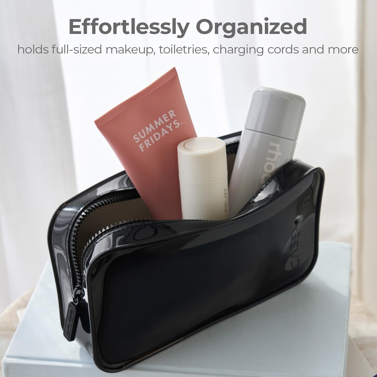 Case-Mate Jelly Makeup Bag - Waterproof Zipper Pouch - Midnight Black