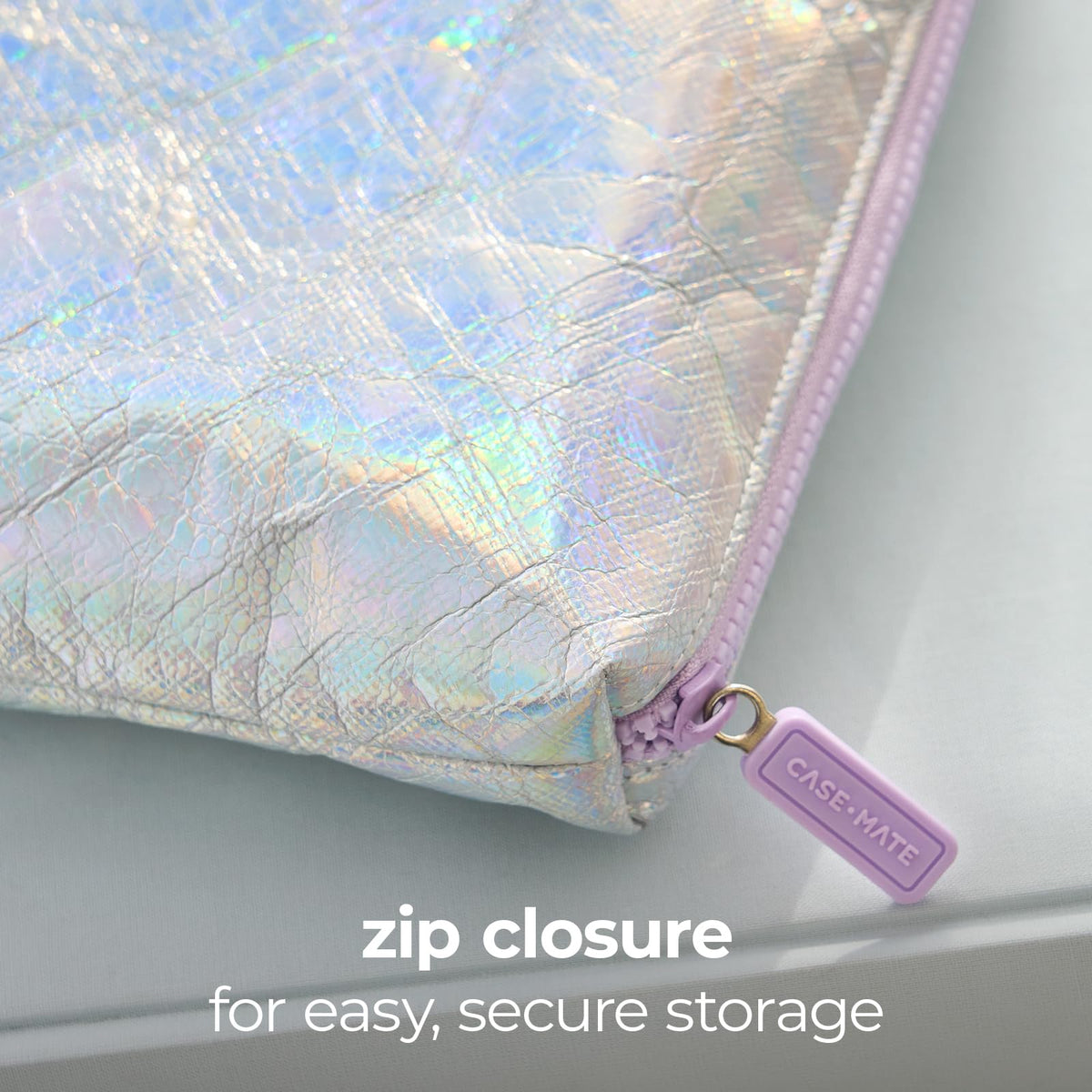 Case-Mate Soap Bubble Essential Crinkle Makeup Bag - Iridescent