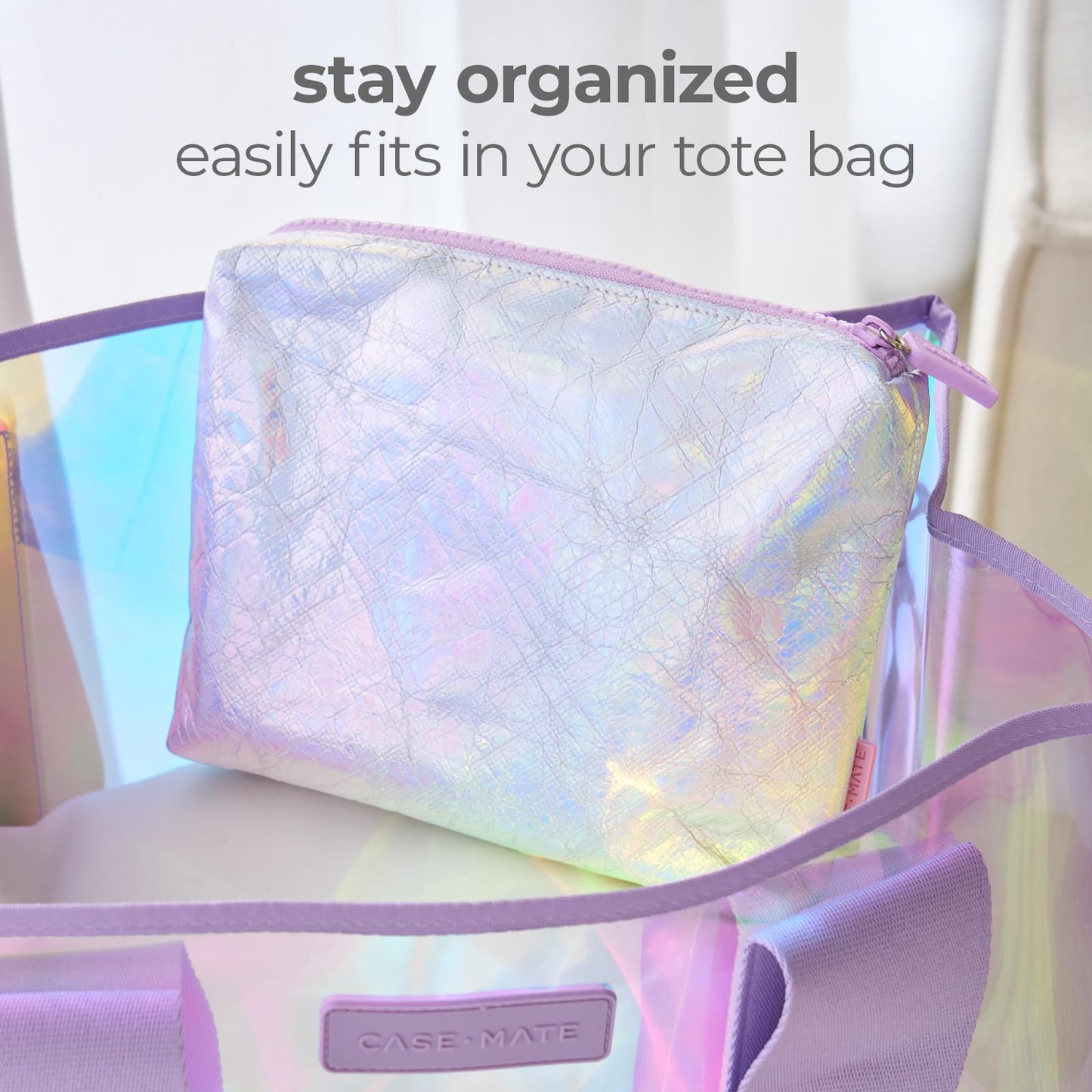 Case-Mate Soap Bubble Essential Crinkle Makeup Bag - Iridescent