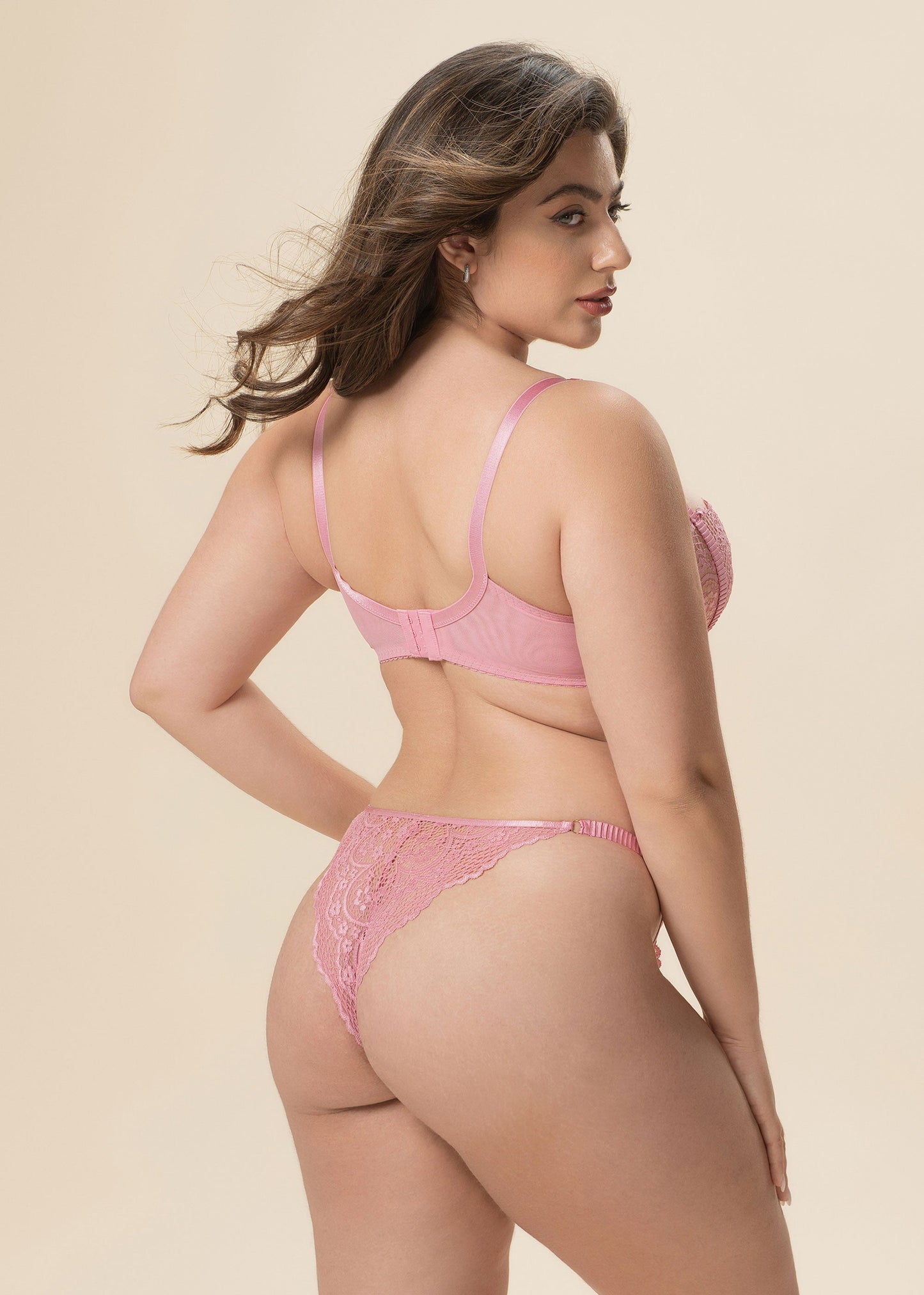 CELINE Plus Sexy Pink Lace Tanga Panties