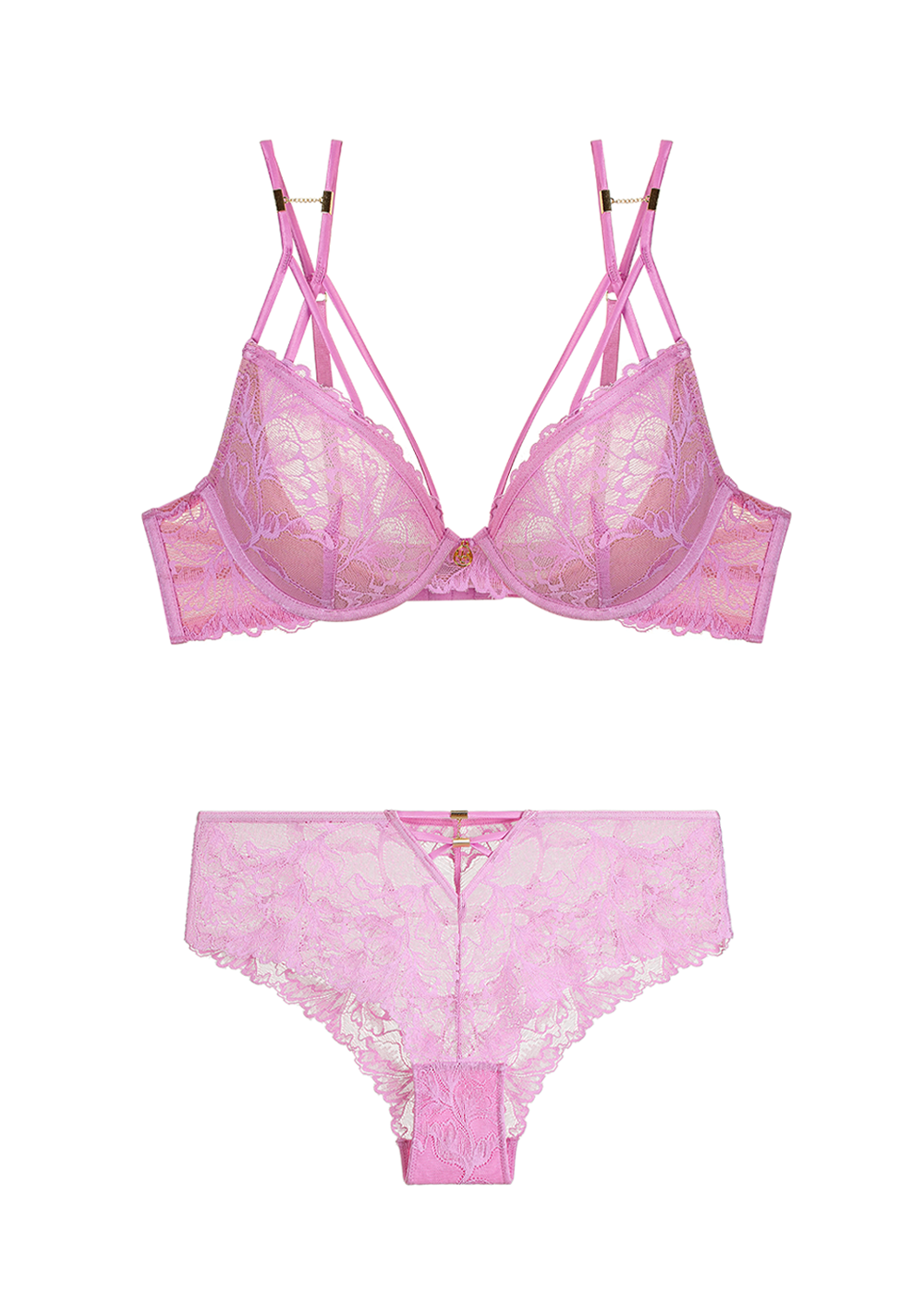 CHERIE Plus Pink Lace Lingerie Set