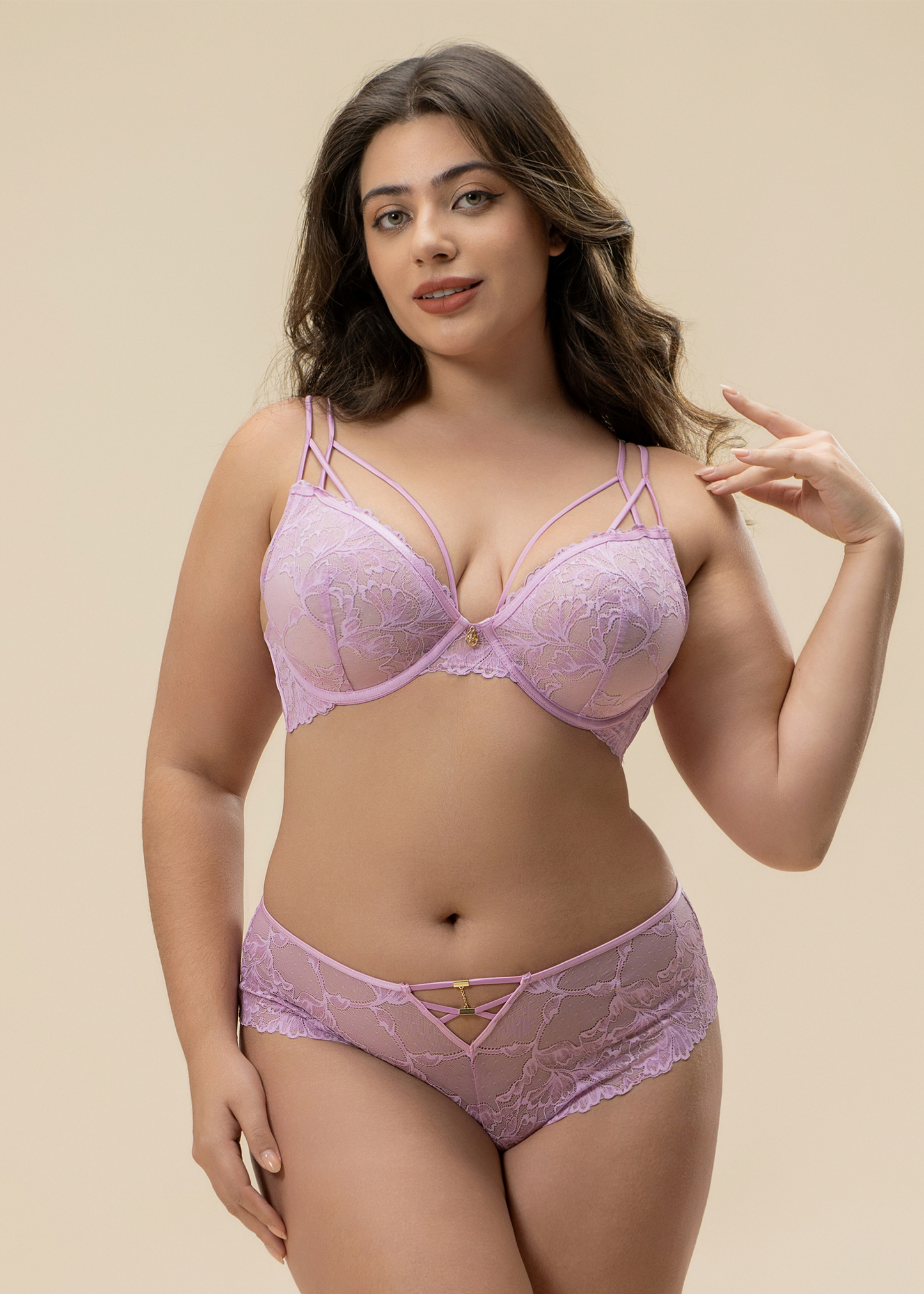 CHERIE Lace Plus Bra & Panty Set