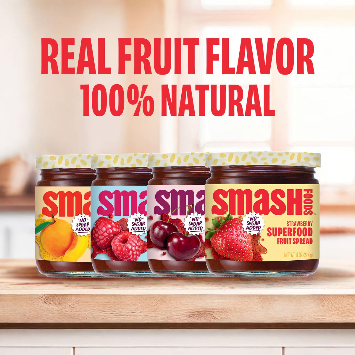 Chia Smash Smash Foods Jam – Adventure Variety 4-Pack | Low-Calorie, No Sugar Added Keto Jam with Upcycled Fruit & Chia Seeds | Vegan & Paleo