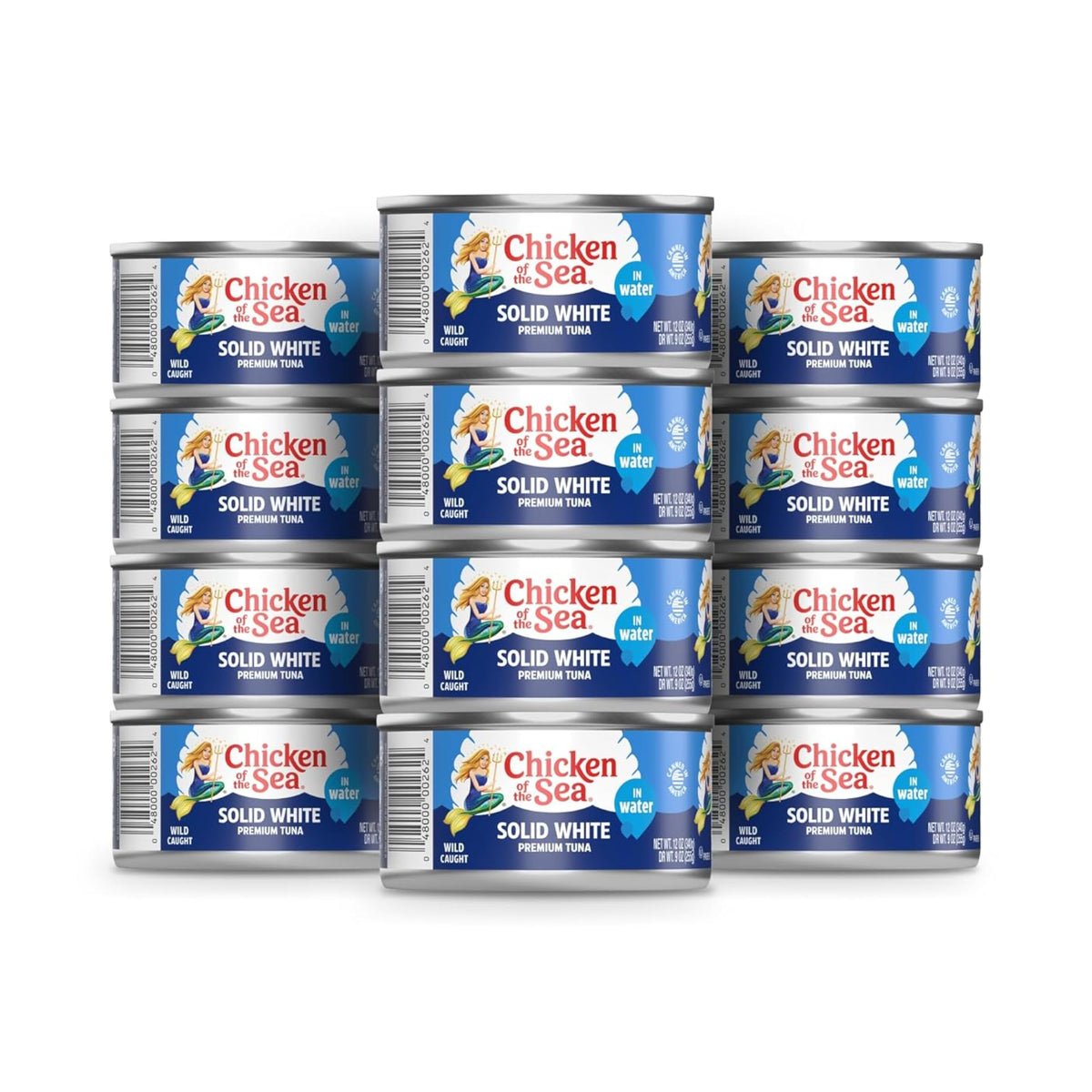 Chicken of the Sea Wild Caught Albacore Tuna in Water – 12 oz Cans, 12-Pack