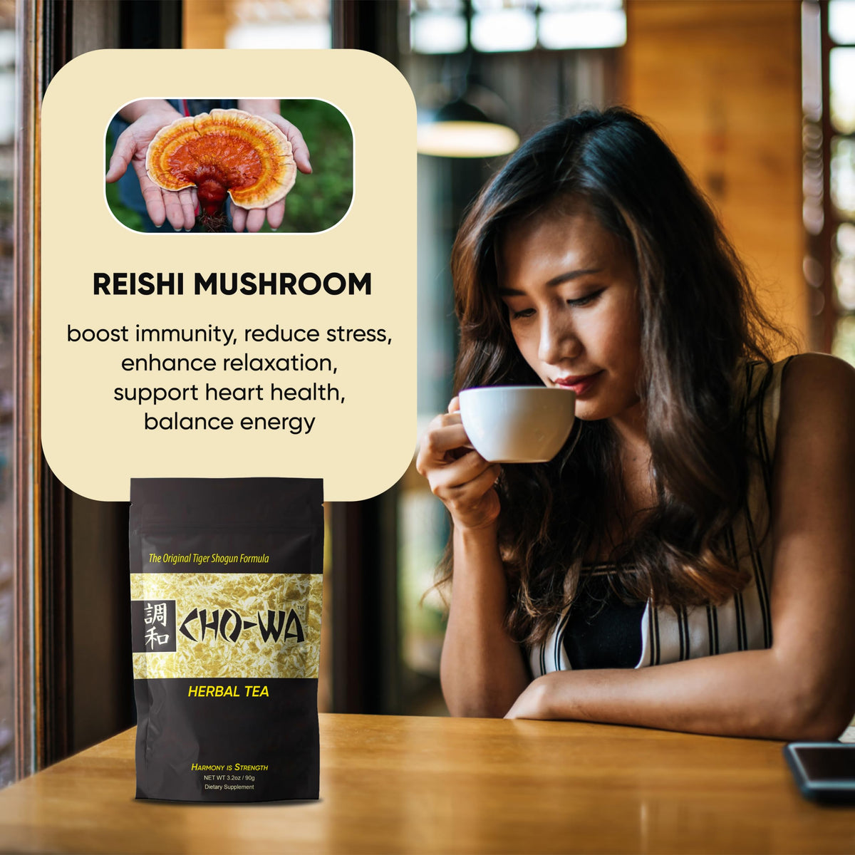 CHO-WA Harmony Tea – Original Tiger Shogun Formula Herbal Tea & Nutritional Supplement