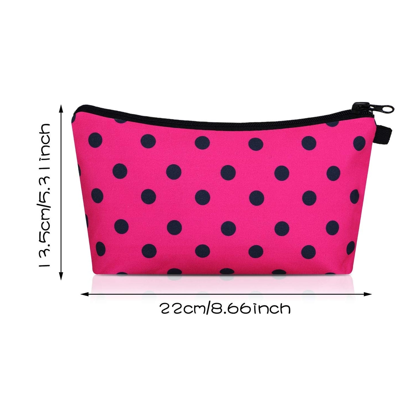 Chuangdi 6 Pieces Makeup Bag Toiletry Pouch Waterproof Cosmetic Bag with Zipper Travel Packing Pouch 8.7 x 5.3 Inch Small Cosmetic Organizer Accessory for Women and Men(Polka Dots Style)