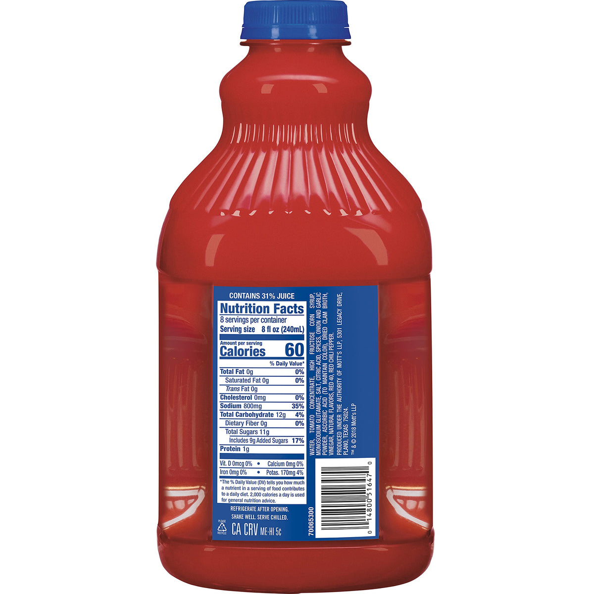 Clamato Original Tomato Cocktail | 64 oz Bottles (Pack of 8)