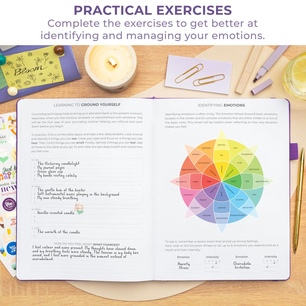 Clever Fox Mental Health & Anxiety Journal CBT Prompts 8.3x11 Purple