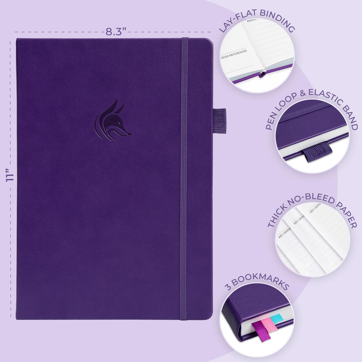 Clever Fox Mental Health & Anxiety Journal CBT Prompts 8.3x11 Purple