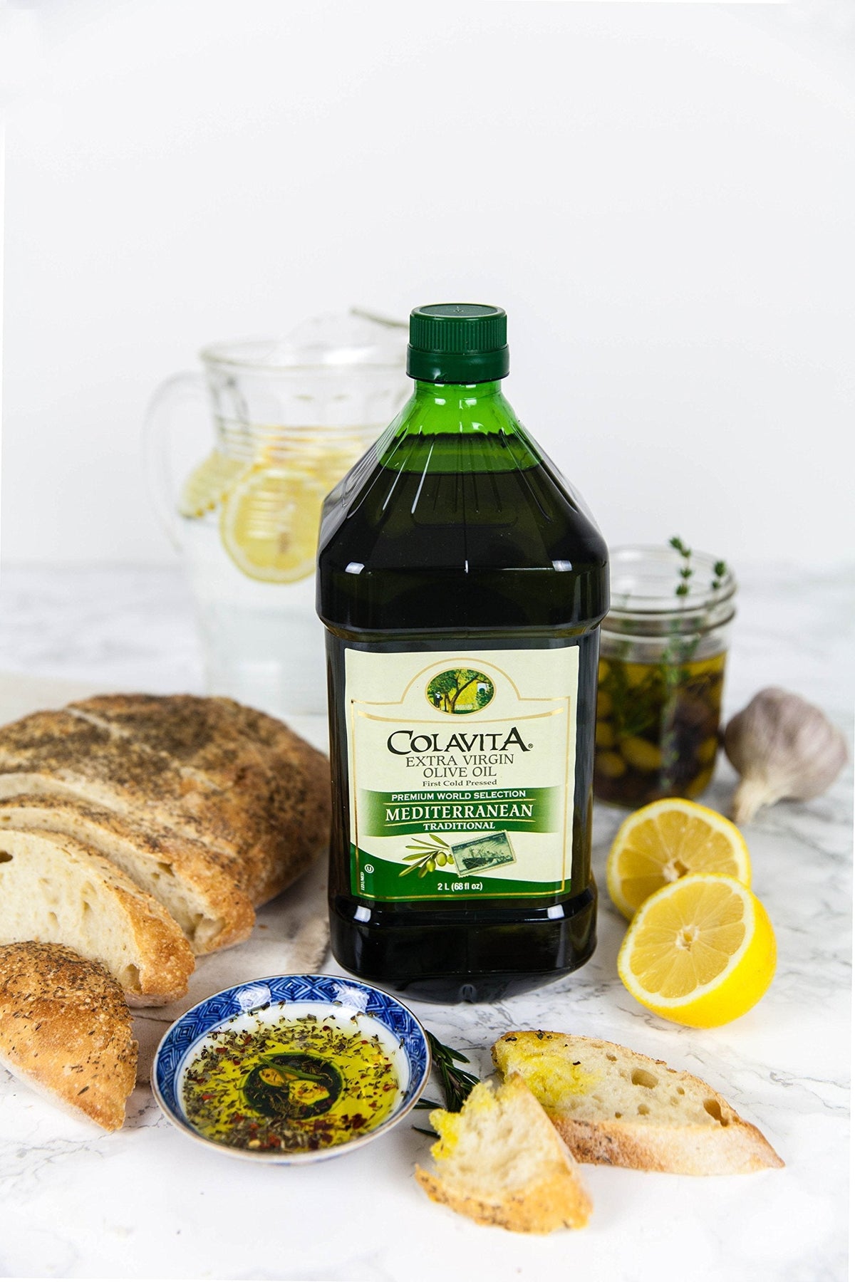 Colavita Mediterranean Extra Virgin Olive Oil - 68 oz Jug | Cold-Pressed Italian Import