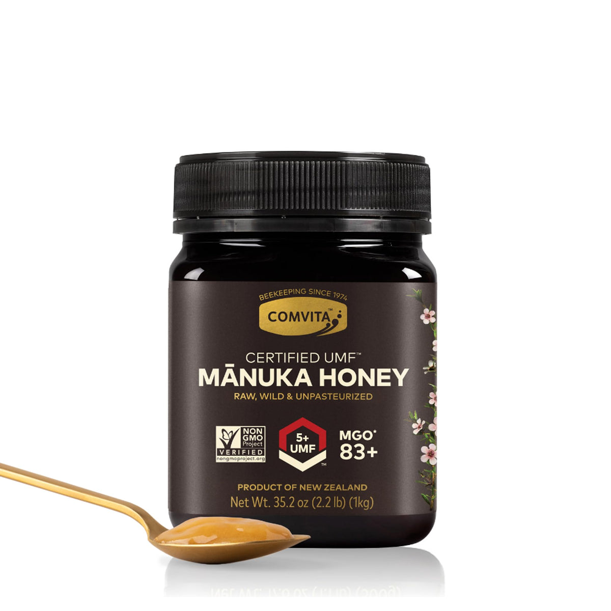 Comvita Manuka Honey UMF 5+ (MGO 83+) – Raw NZ Monofloral Honey, 1kg