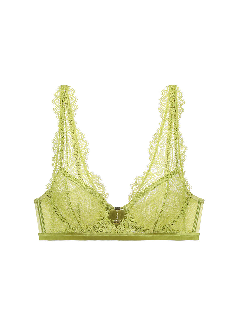 CONNIE Sexy Green Lace Underwired Unlined Plunge Bra
