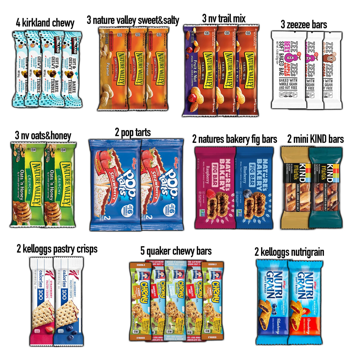 CRAVEBOX Ultimate Breakfast Bars Mix (30ct) – Mother's Day Gift Box & On-The-Go Snacks