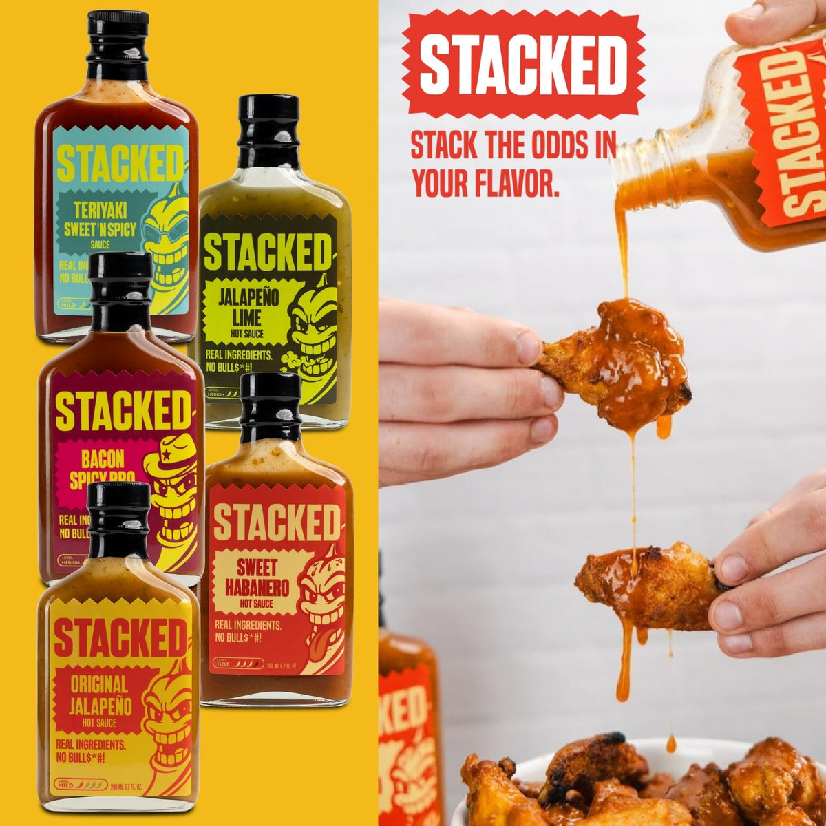 Crippling Hot Sauce Stacked Variety Pack – 5 Flavors, 6.7 oz Each