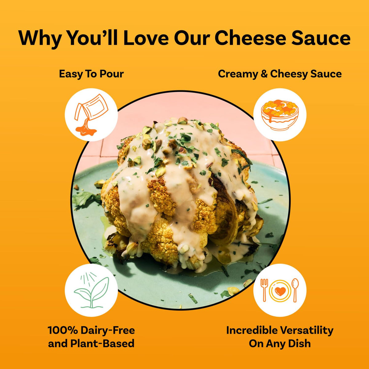 Daiya Dairy Free Alfredo Cheese Sauce – Creamy Plant-Based, 14.2 oz (8-Pack)