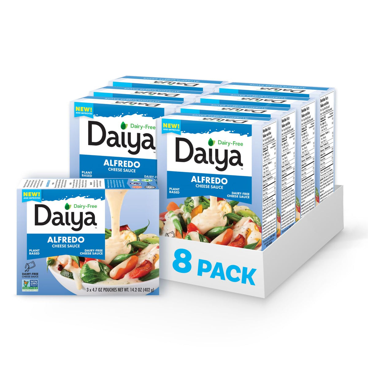 Daiya Dairy Free Alfredo Cheese Sauce – Creamy Plant-Based, 14.2 oz (8-Pack)