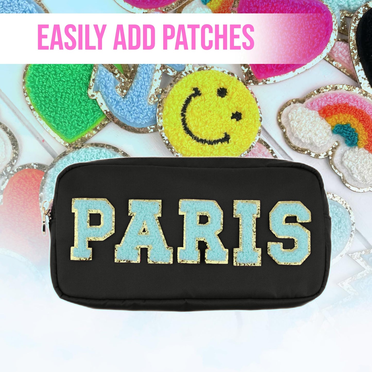 DANCOUR Small Makeup Bag For Purse - Makeup Bag Small Cosmetic Bag For Purse - Mini Pouch Travel Makeup Bag Zipper Pouches Makeup Pouch Mini Organizer For Women and Girls (Black)