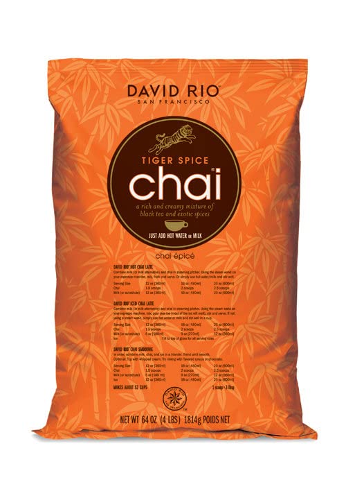 David Rio Tiger Spice Chai – Two 4 lb Bags | Premium Black Tea Latte Mix