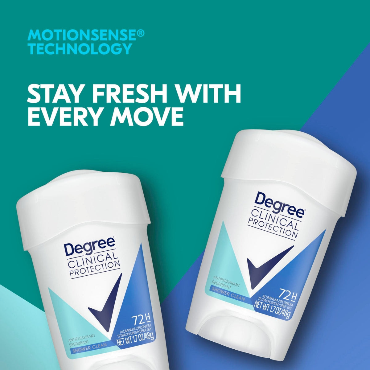 Degree Clinical Antiperspirant Shower Clean Soft Solid 3 Count 1.6 oz