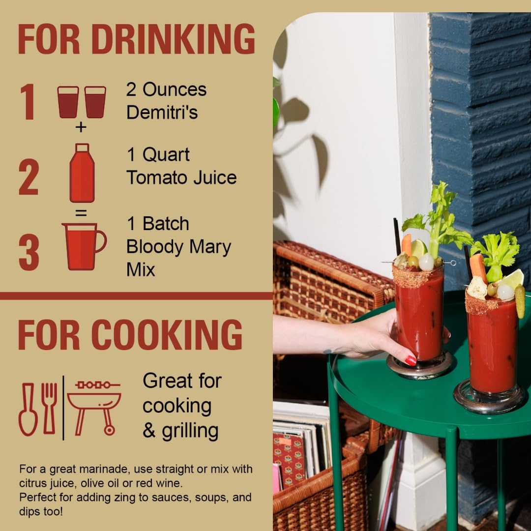 Demitri's Bloody Mary Seasoning Classic Recipe – 64oz Bottle (Pack of 1)
