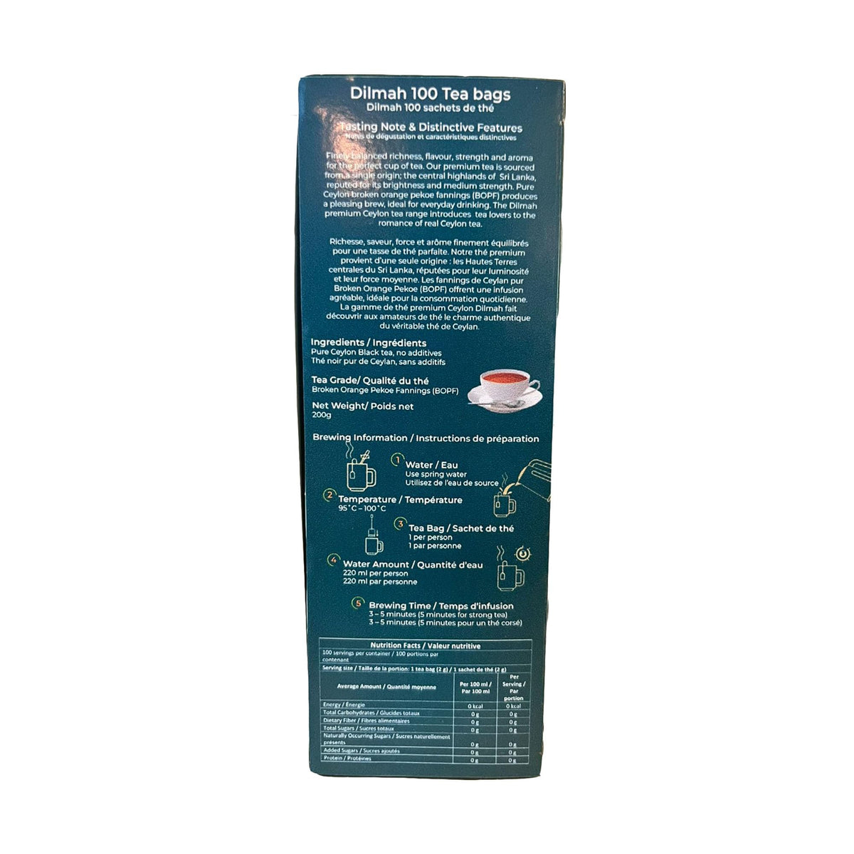 Dilmah Premium 100% Pure Ceylon Tea – 100-Count Bags (Pack of 3)
