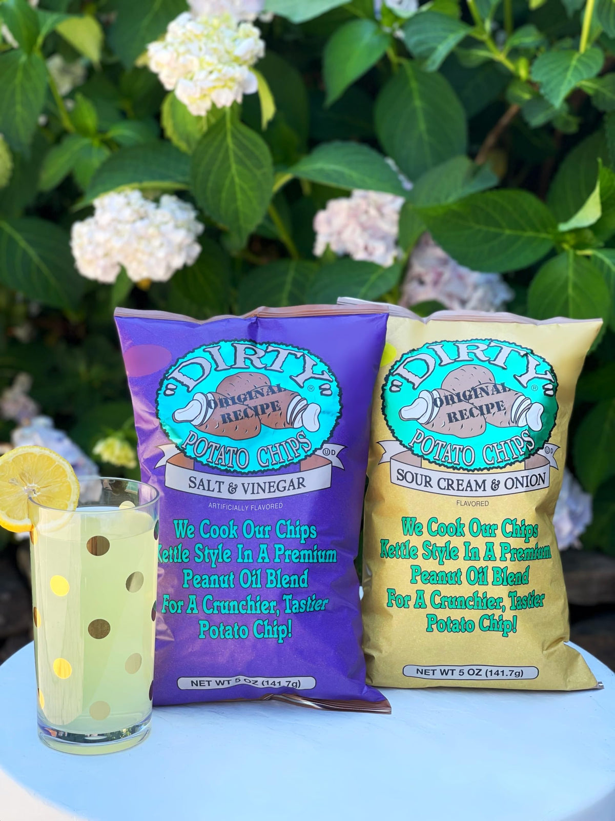 Dirty Potato Chips Salt and Vinegar – 25 Pack, 2 oz Bags | Kettle Cooked Snack