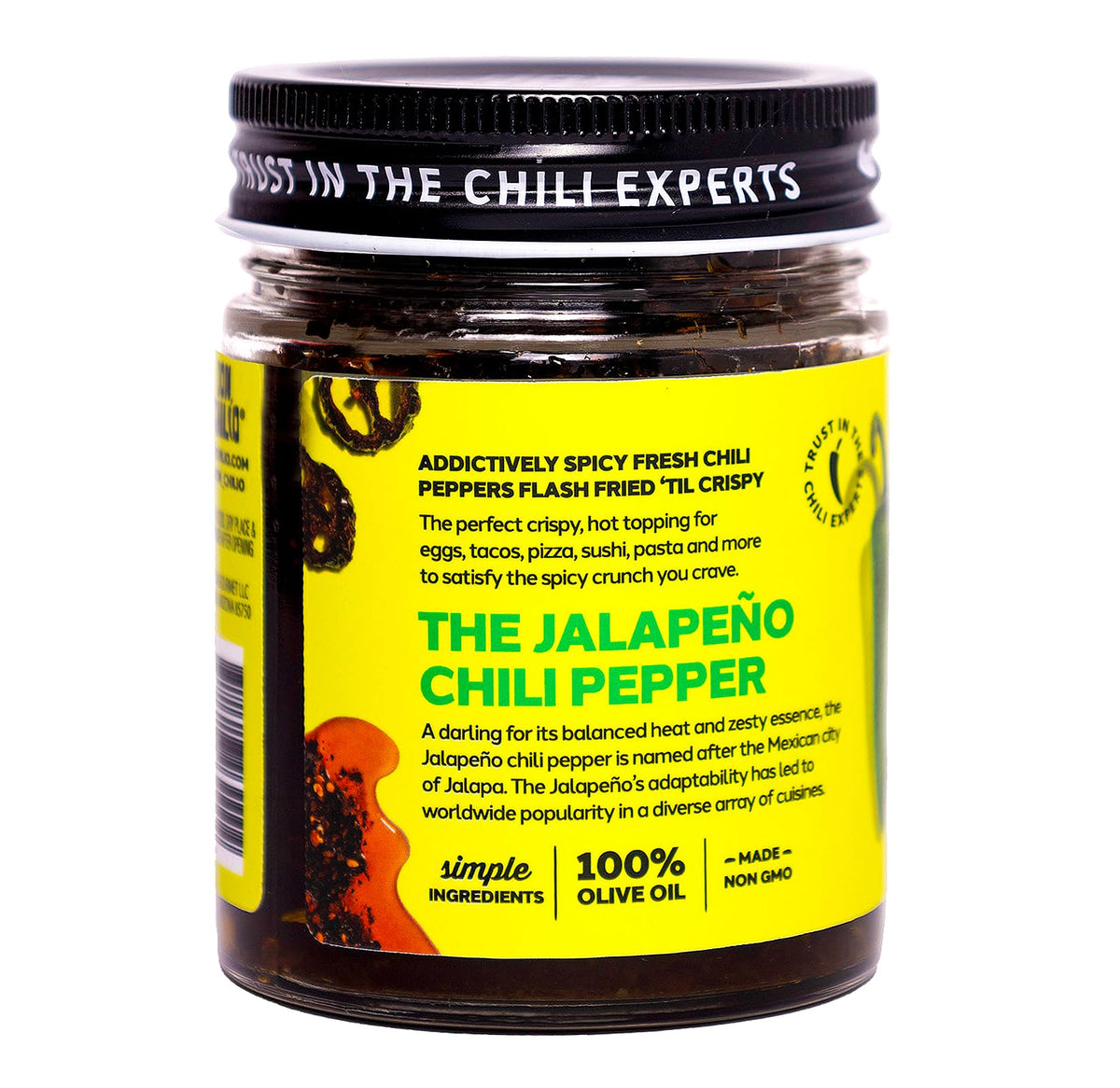 Don Chilio Mild Jalapeño Chile Crisp – 5 oz x 3 Pack | Crispy Jalapeño Peppers in Olive Oil | Keto, Vegan, Gluten Free