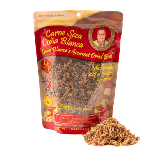 Carne Seca Doña Blanca 16 oz – Gourmet Dried Beef Jerky with Kosher Sea Salt