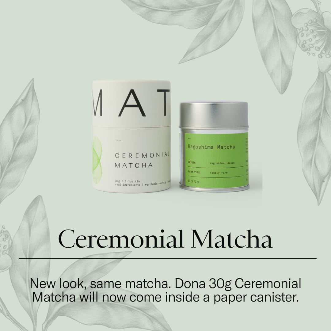 DONA First Flush Ceremonial Grade Matcha – Stone-Milled from Shizuoka, Kagoshima & Kyoto Estate (1.1 oz Tin)