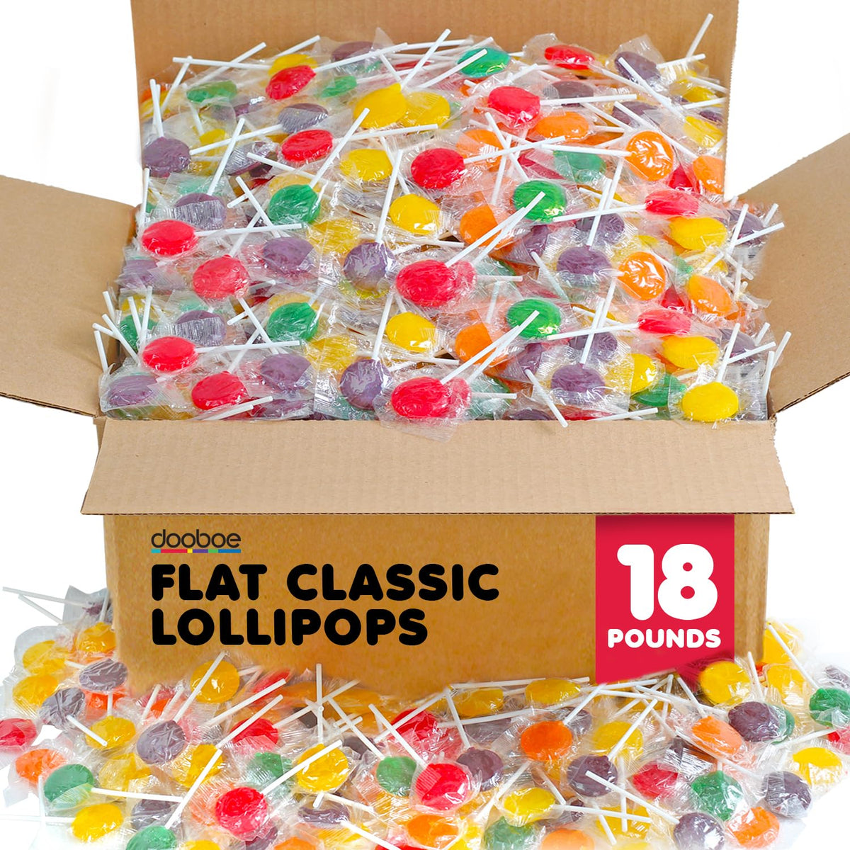 Dooboe Classic Lollipops Bulk – 18 lb Bag, ~720 Pieces, Assorted Fruit Flavors