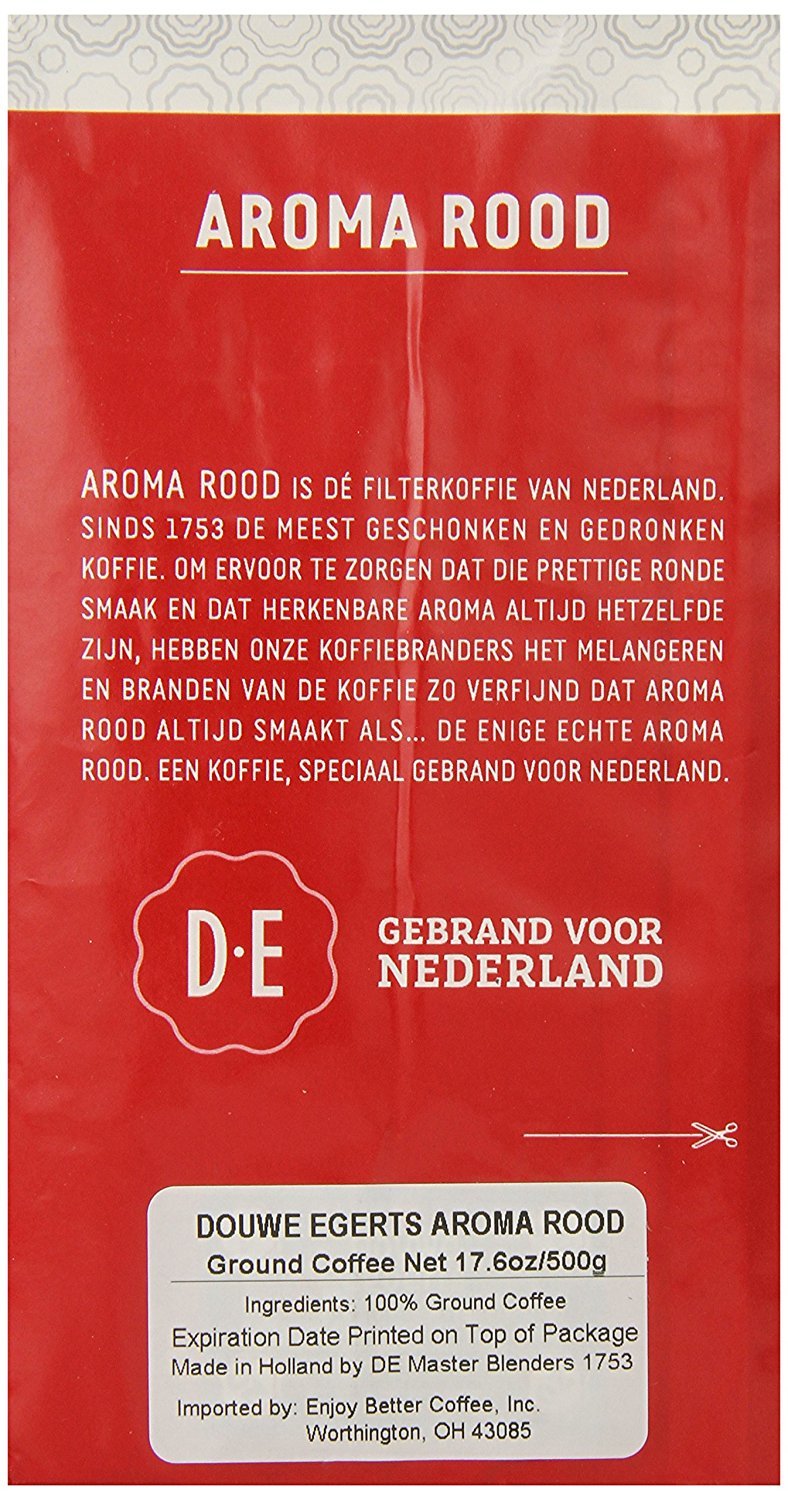 Douwe Egberts Aroma Rood Ground Coffee – 17.64 oz Pack of 2 | Fragrant, Full-Bodied Dutch Roast