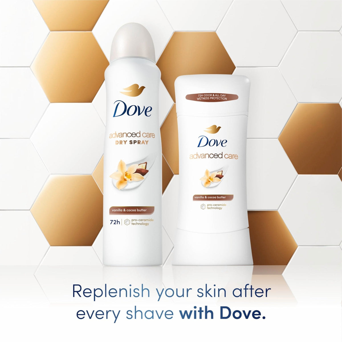 Dove Advanced Care Antiperspirant Stick Vanilla & Cocoa Butter 2.6 oz 3PK