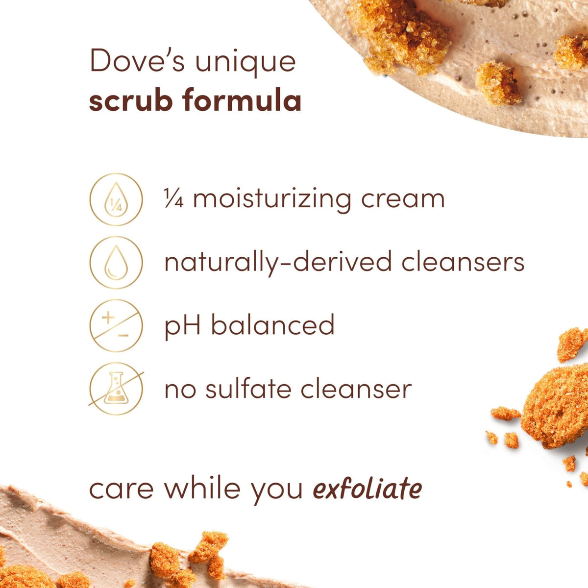 Dove Brown Sugar and Coconut Butter Body Scrub Exfoliates and Deeply 15 oz