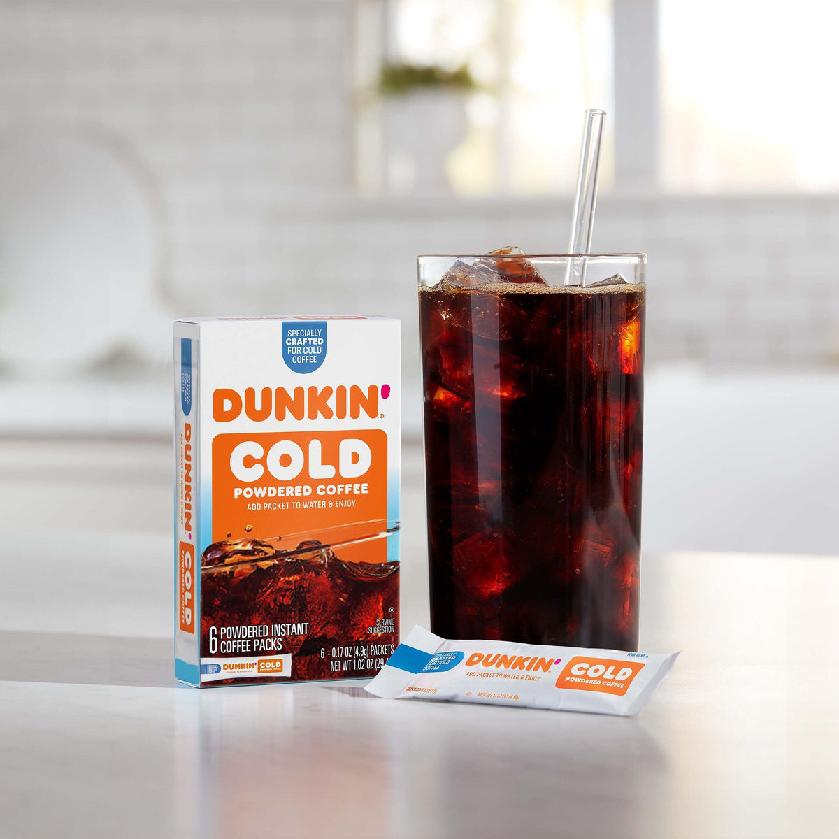 Dunkin' Donuts Dunkin Cold Iced Coffee Powdered Instant Packets – 12 Pack (6 Packets Each)