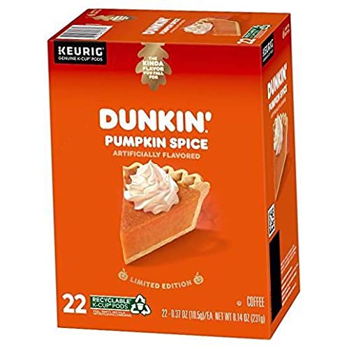Dunkin' Donuts Pumpkin Spice K-Cup Pods for Keurig – 88 Count | Medium Roast Coffee
