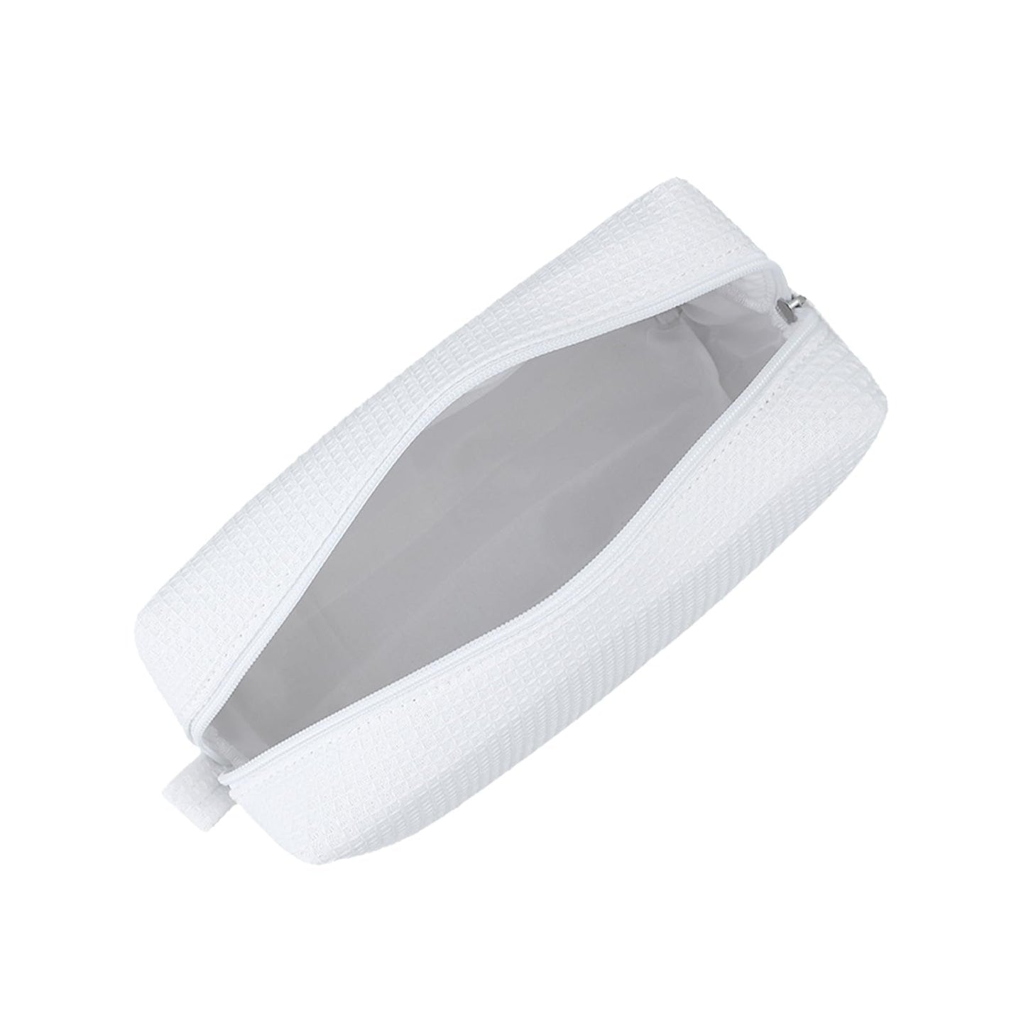 DYSHAYEN Small Waffle Makeup Bag for Travel, White