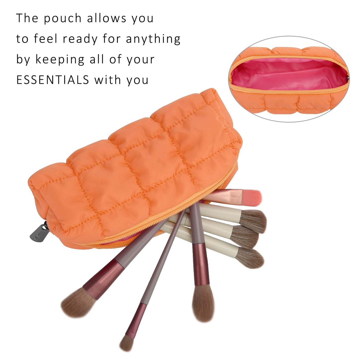 E-Tree Quilted Pencil Case,Makeup Brush Bag,Travel Toiletry Pouch Organizer