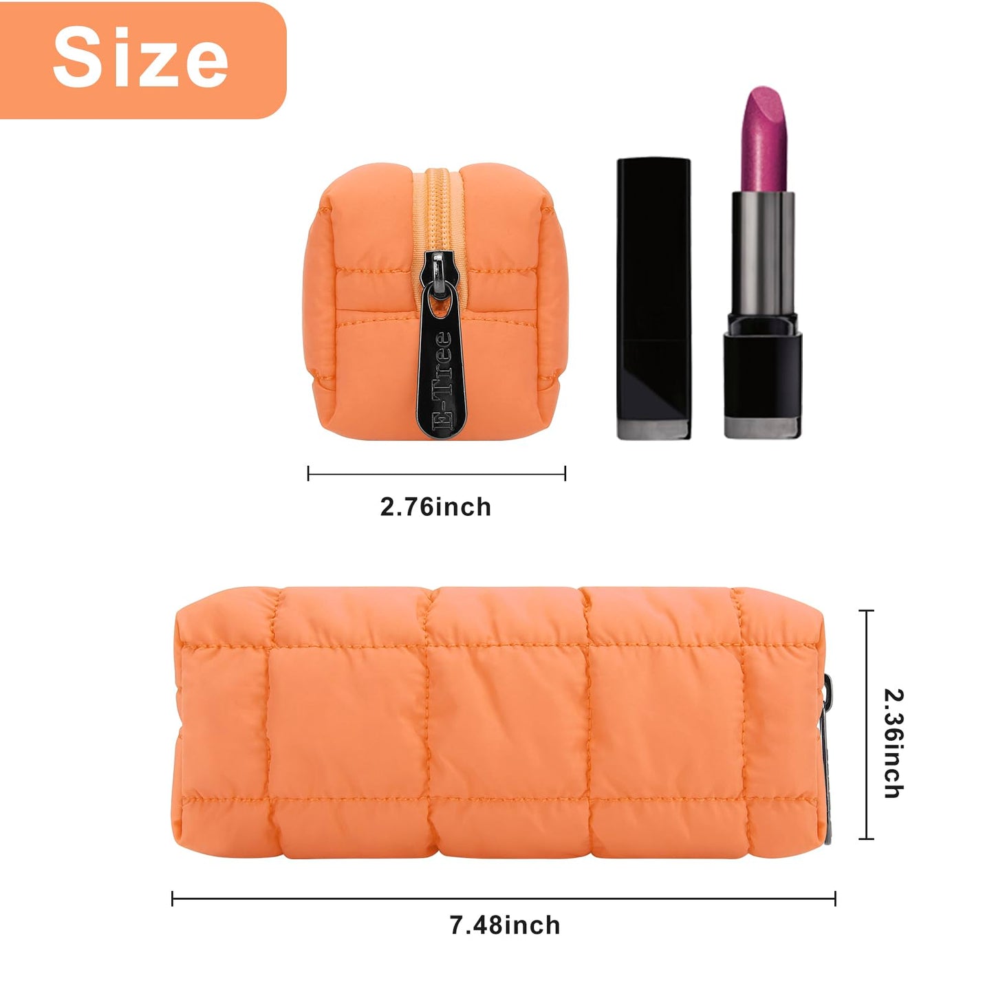 E-Tree Quilted Pencil Case,Makeup Brush Bag,Travel Toiletry Pouch Organizer