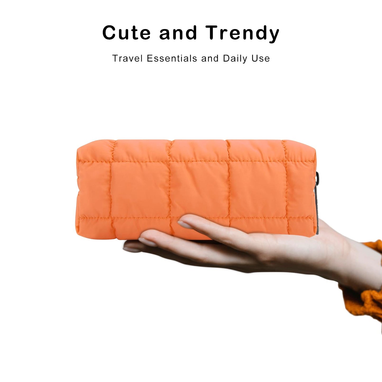 E-Tree Quilted Pencil Case,Makeup Brush Bag,Travel Toiletry Pouch Organizer