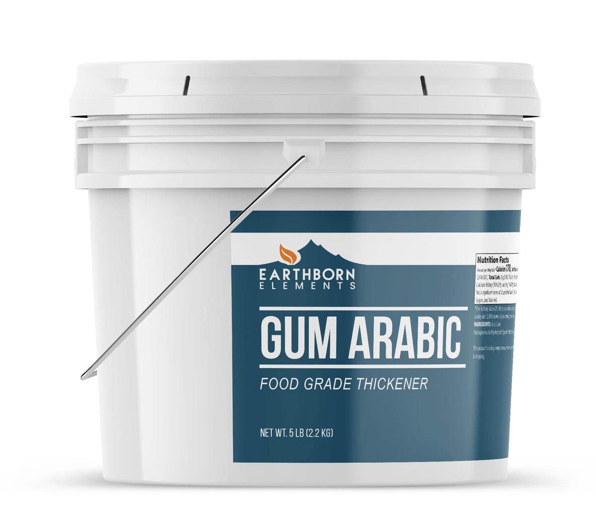 Earthborn Elements Gum Arabic (1 Gallon) – Acacia Fiber for Watercolor, Icing, Desserts & Crafts | Resealable Bucket (5 lb)