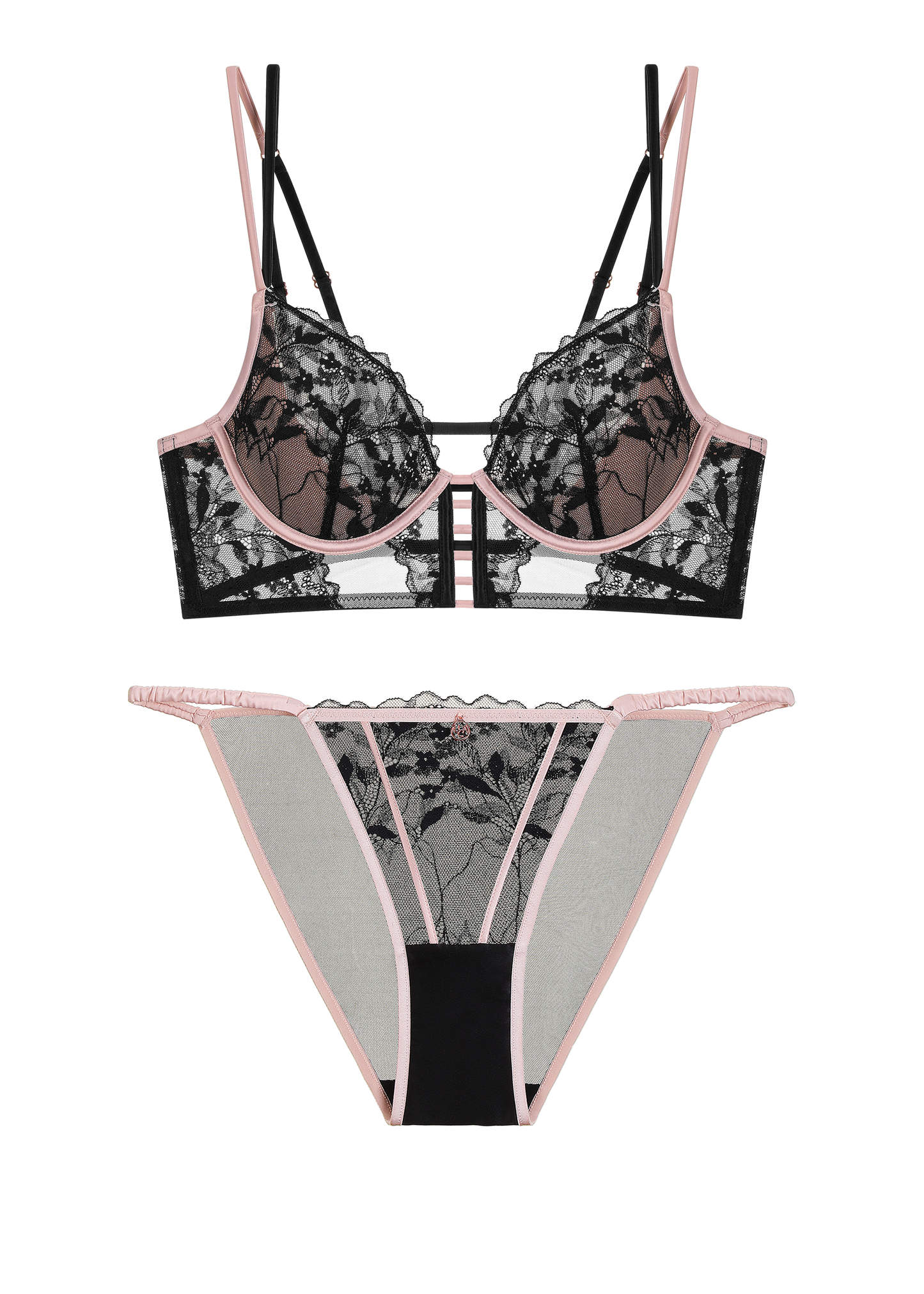 ELSA Black Lace Plus Bra & Panty Set