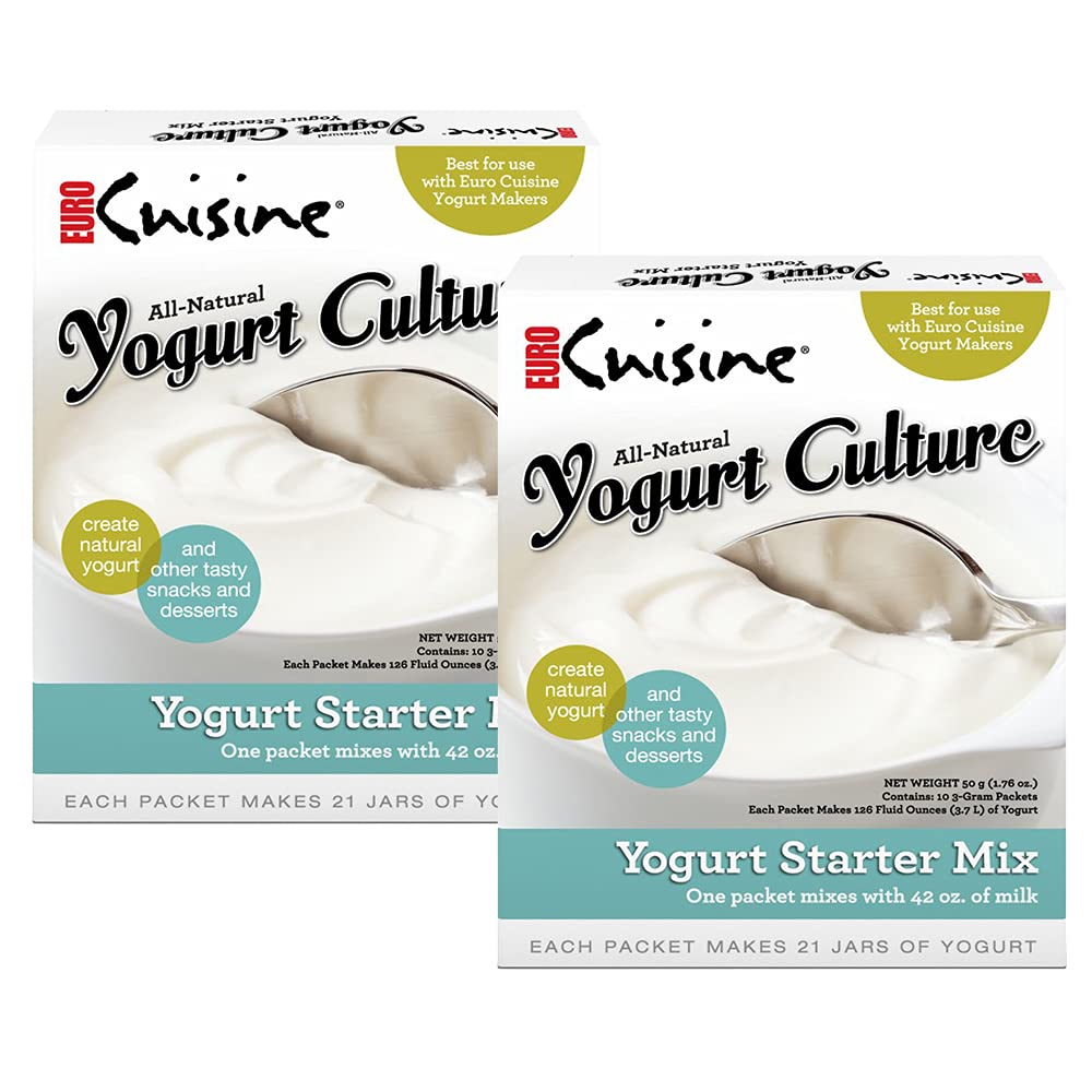 Euro Cuisine All Natural Yogurt Culture Starter – 2-Pack for Home Yogurt