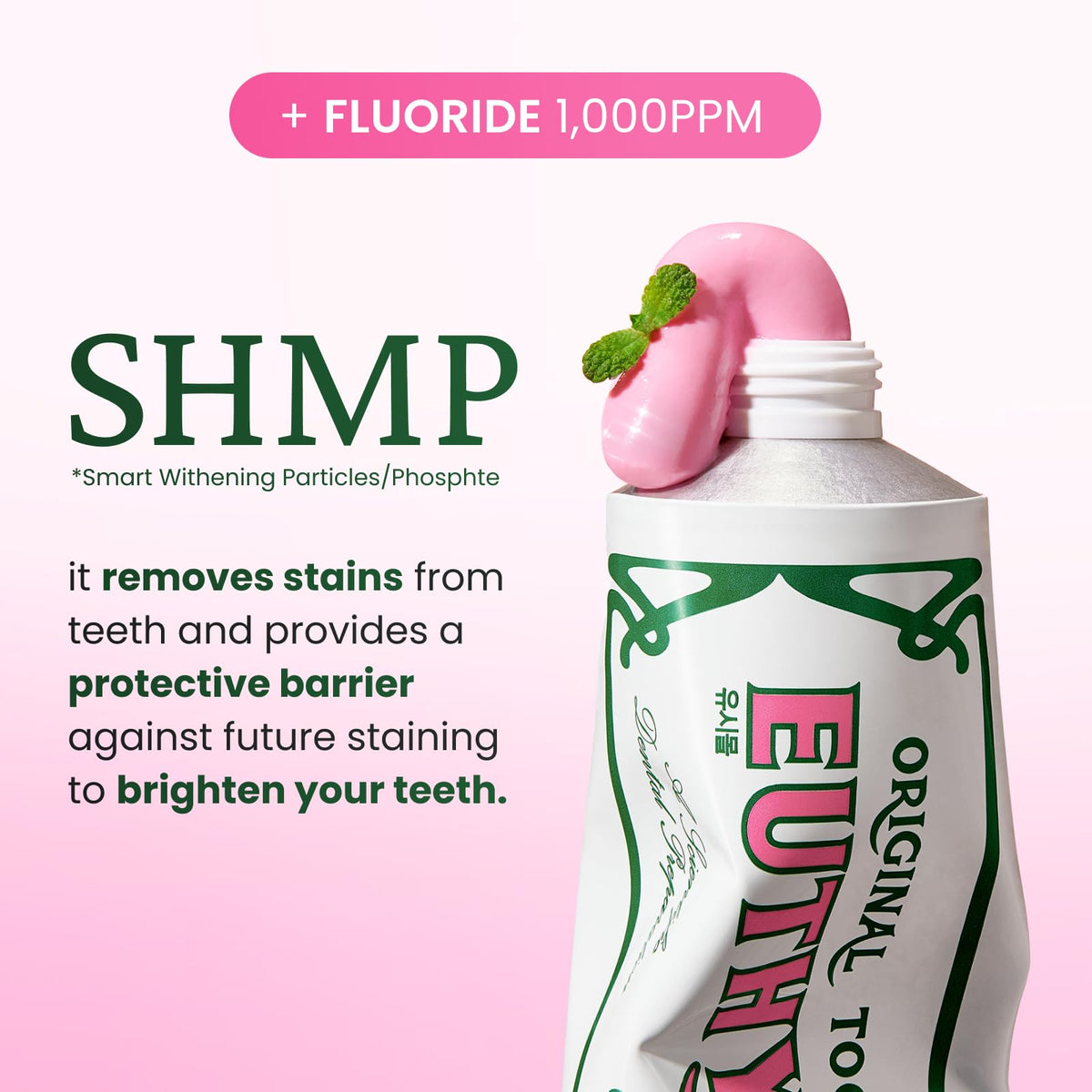 EUTHYMOL Whitening Toothpaste, Stain Removal in 2 Weeks | 3.7 fl oz
